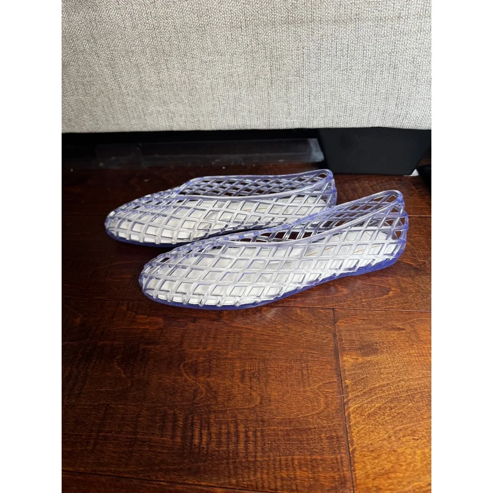 Dolce Vita Cici Jelly Flats Clear Lattice Woven Pointed Toe Shoes 9
